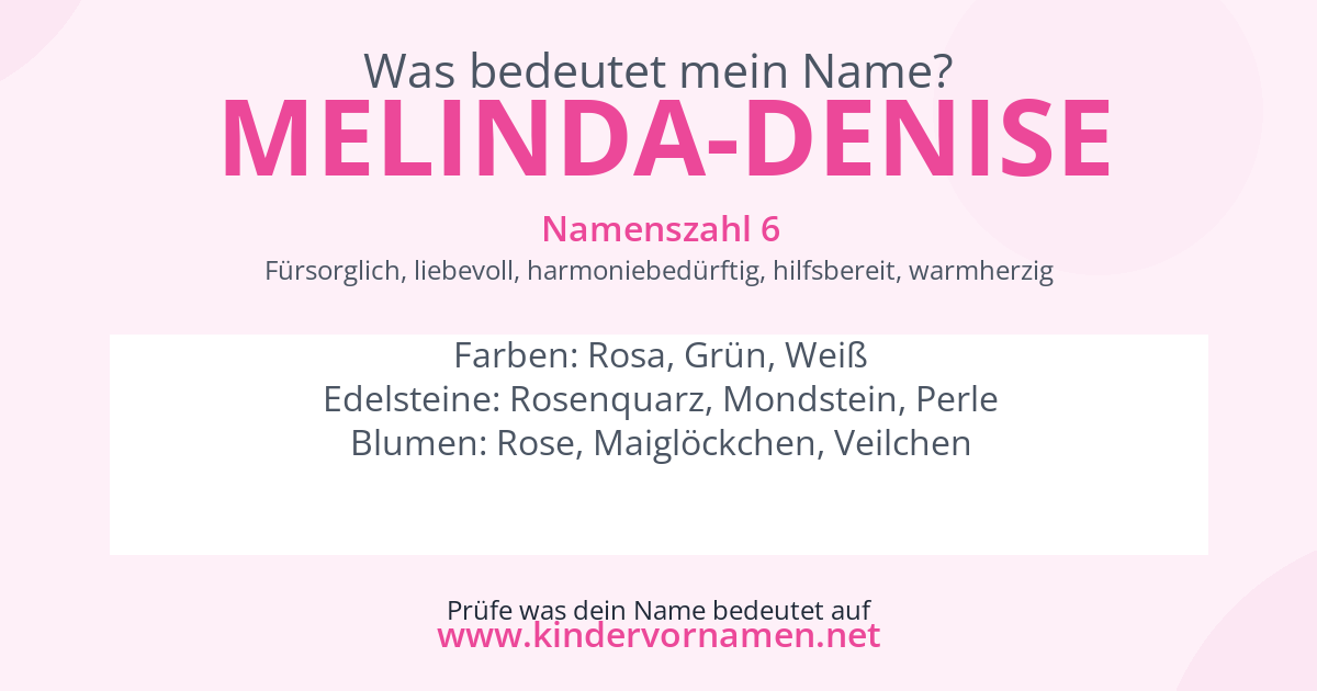 Was bedeutet der Name Melinda-Denise?
