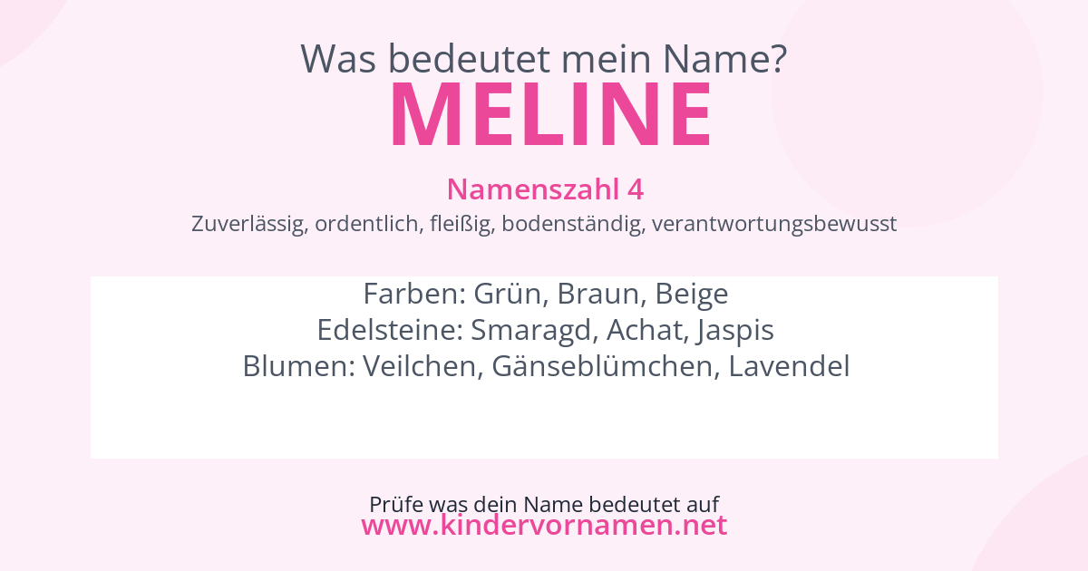 Was bedeutet der Name Meline?