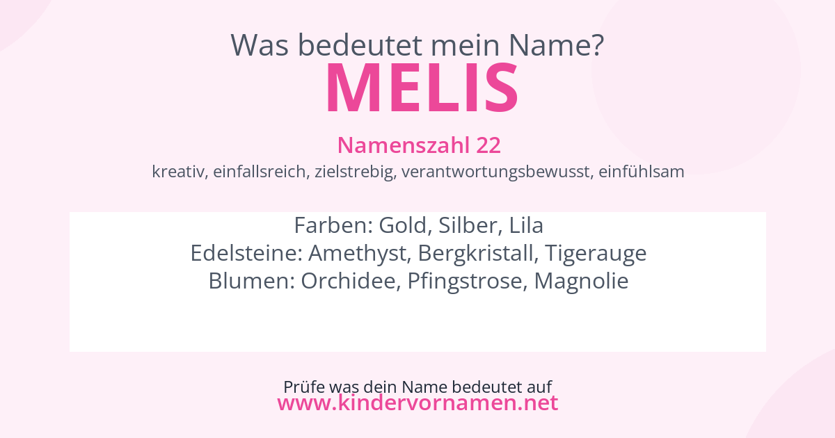 Was bedeutet der Name Melis?