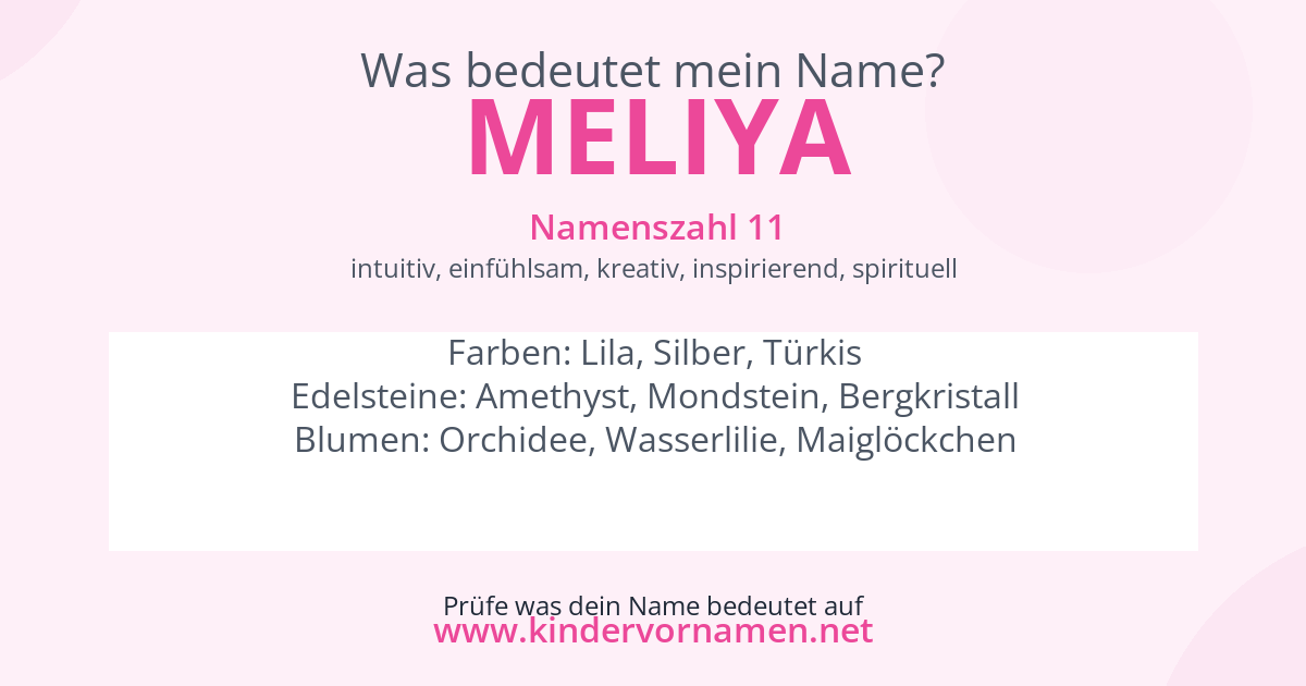 Was bedeutet der Name Meliya?