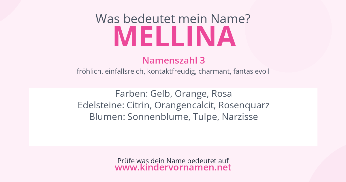 Was bedeutet der Name Mellina?