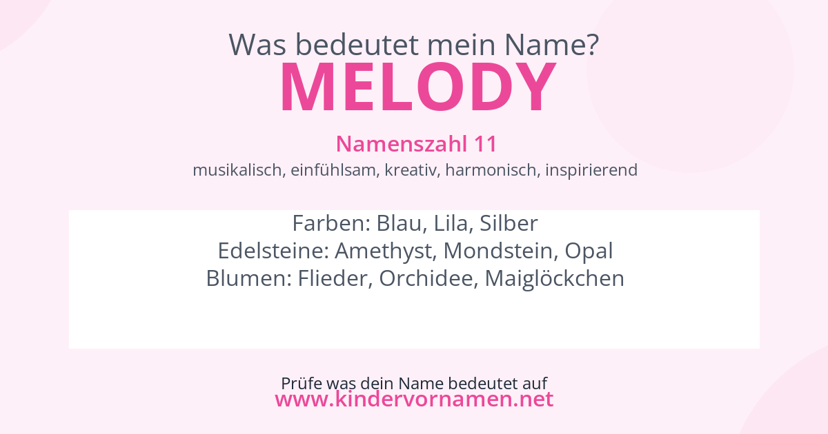 Was bedeutet der Name Melody?