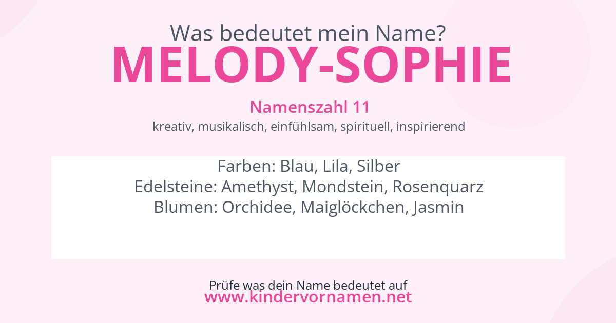 Was bedeutet der Name Melody-Sophie?