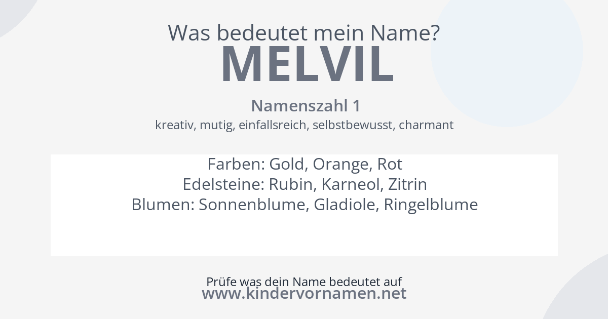 Was bedeutet der Name Melvil?