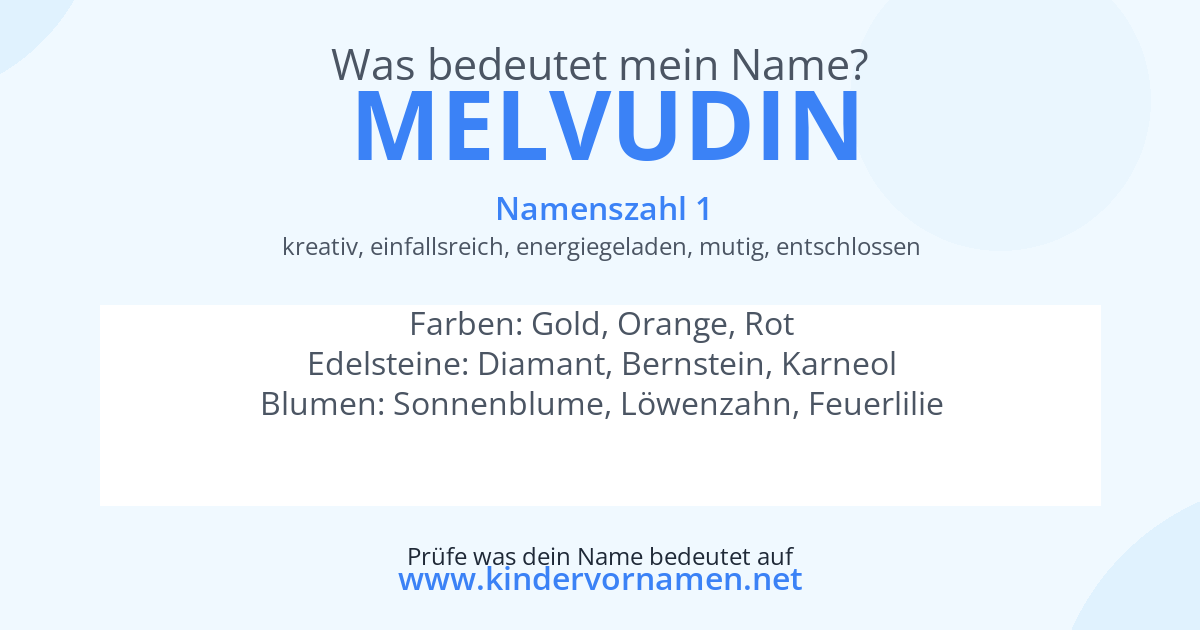 Was bedeutet der Name Melvudin?
