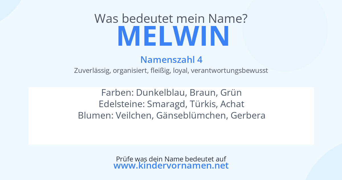 Was bedeutet der Name Melwin?