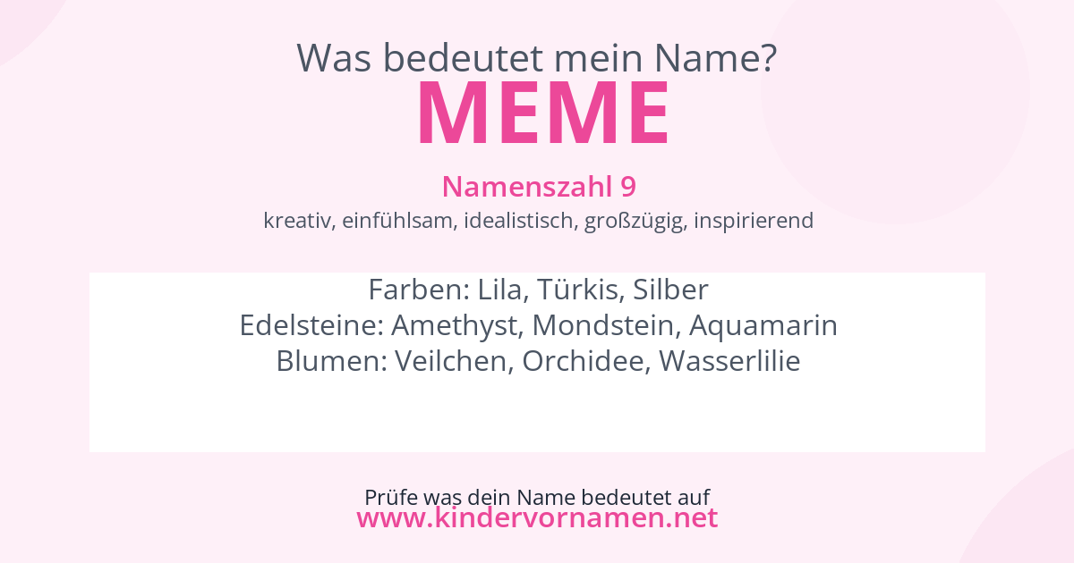 Was bedeutet der Name Meme?