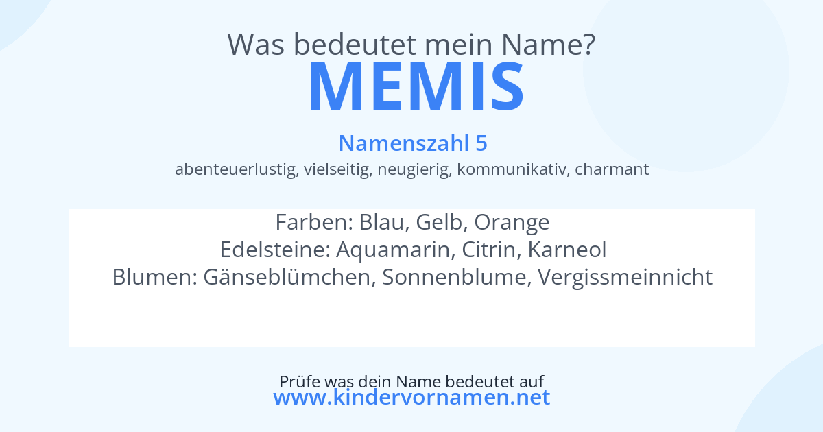 Was bedeutet der Name Memis?