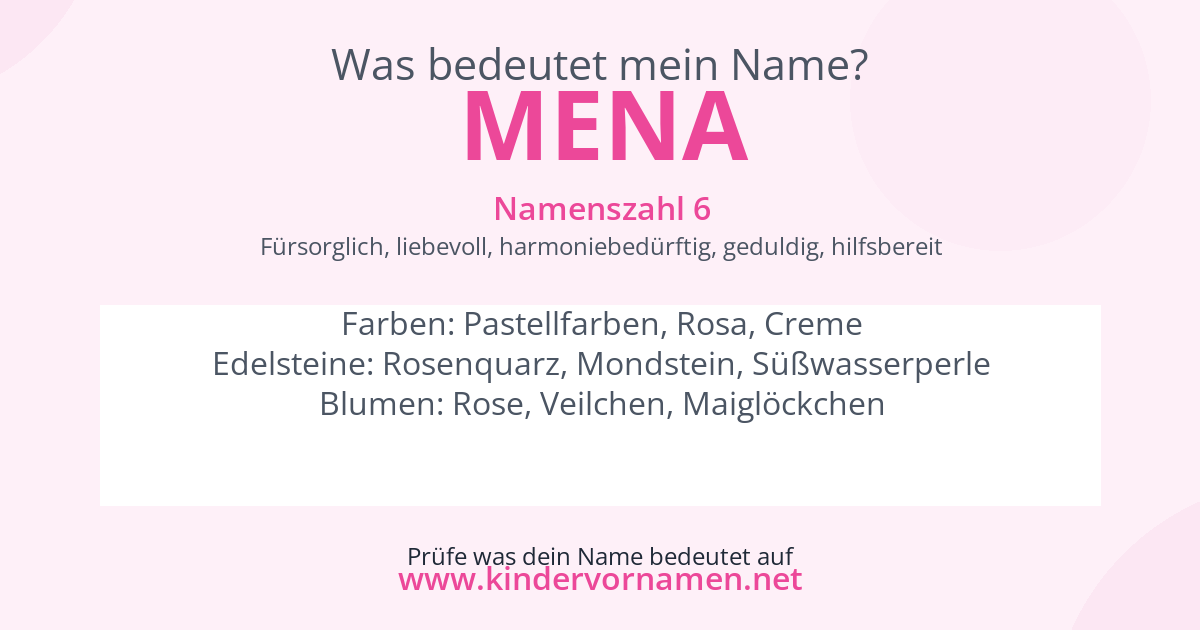 Was bedeutet der Name Mena?