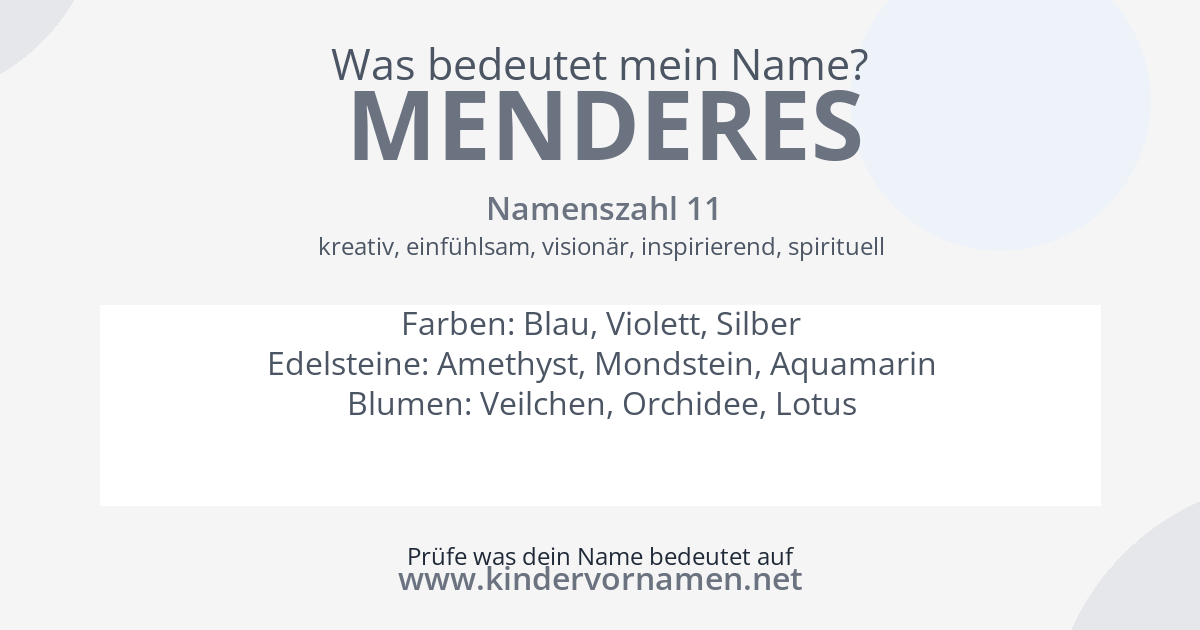 Was bedeutet der Name Menderes?