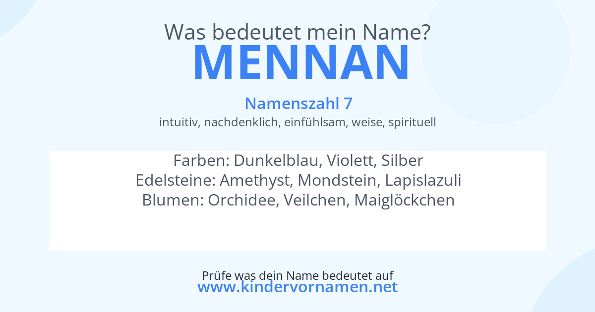 Was bedeutet der Name Mennan?
