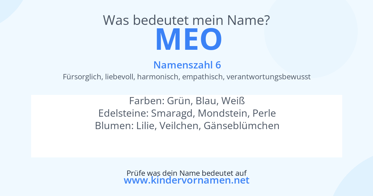 Was bedeutet der Name Meo?