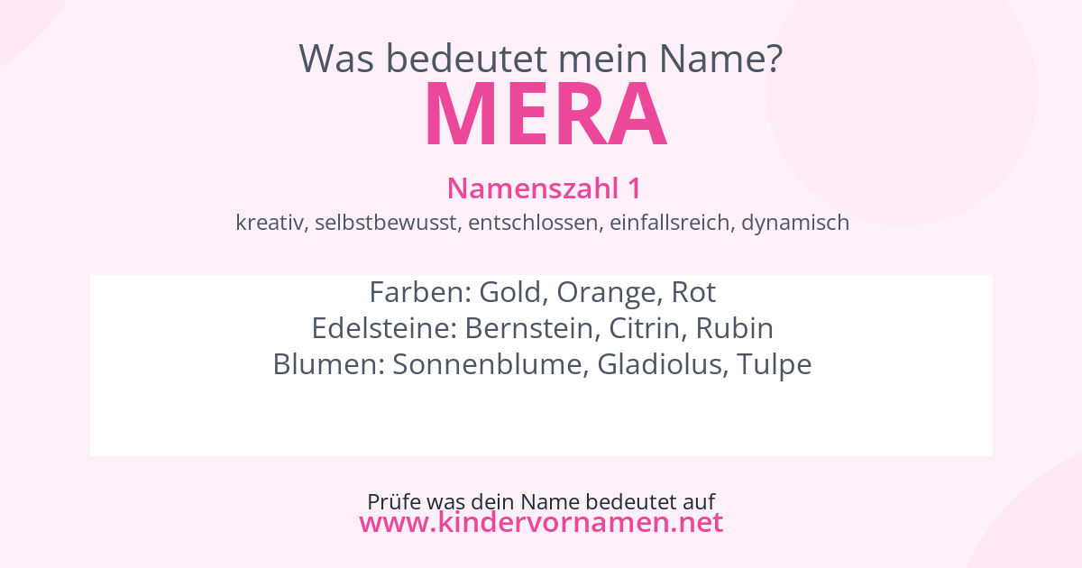 Was bedeutet der Name Mera?
