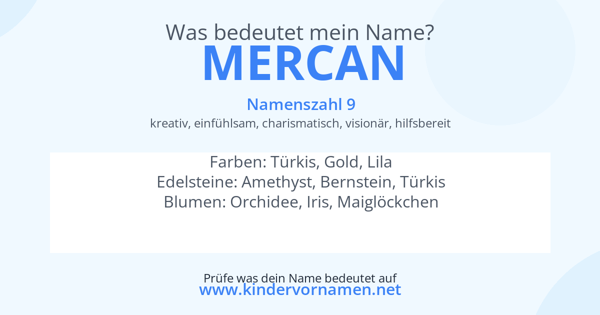 Was bedeutet der Name Mercan?