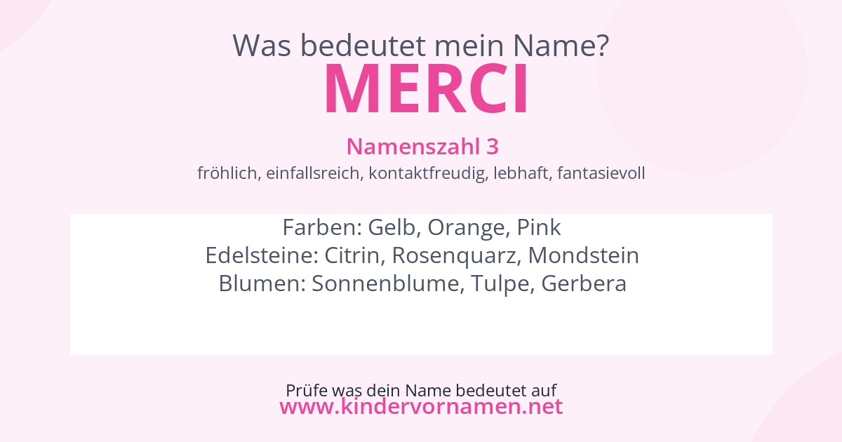 Was bedeutet der Name Merci?