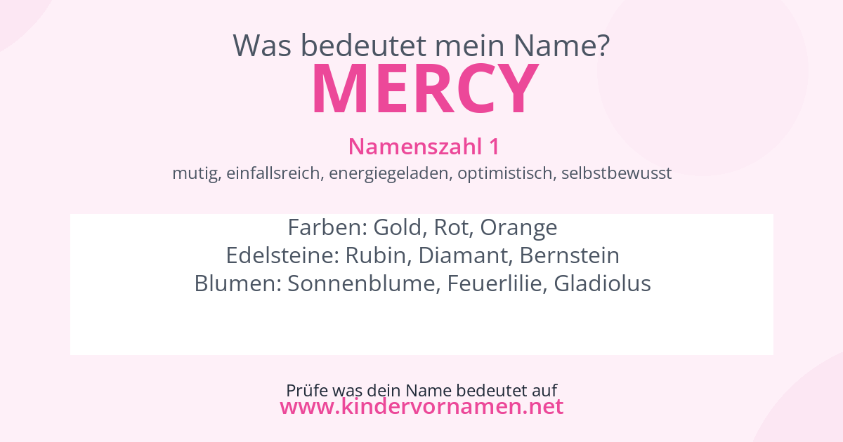 Was bedeutet der Name Mercy?