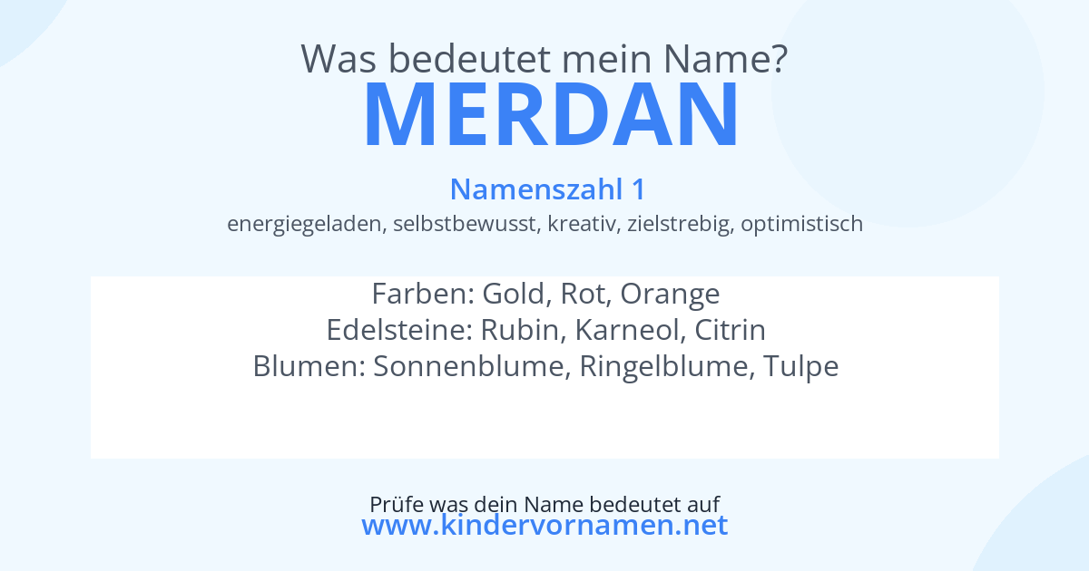 Was bedeutet der Name Merdan?