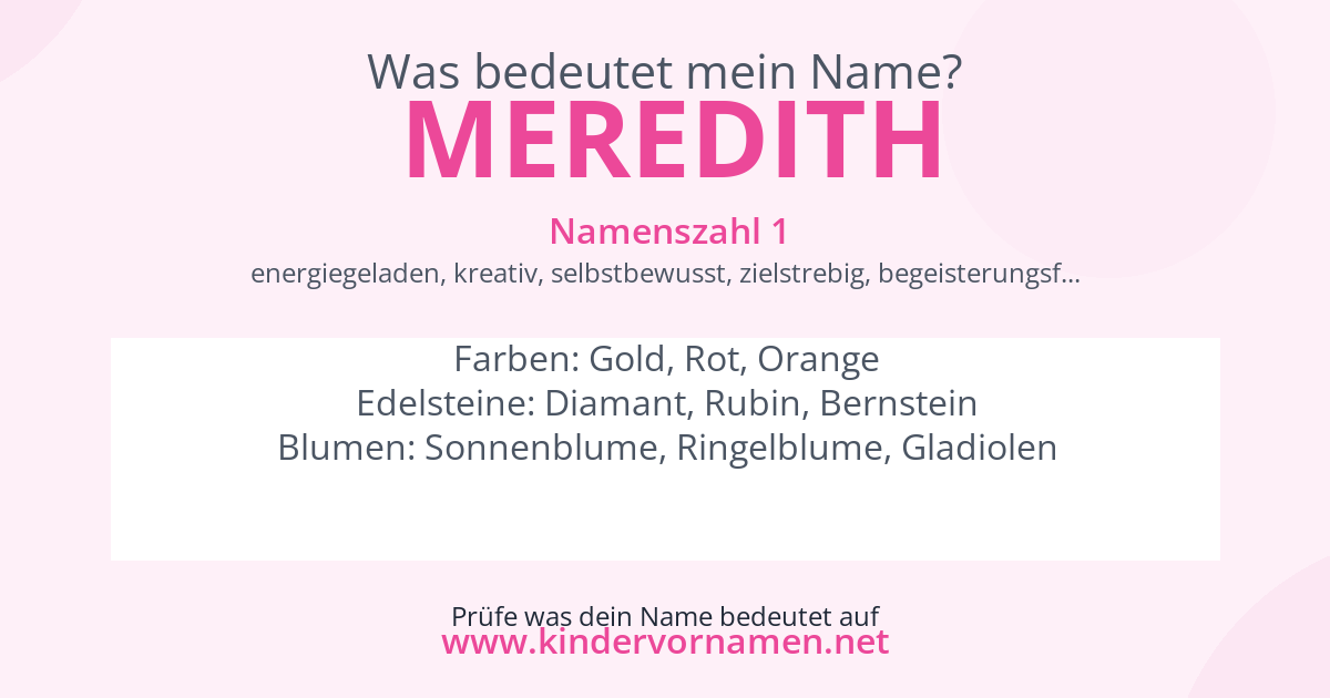Was bedeutet der Name Meredith?
