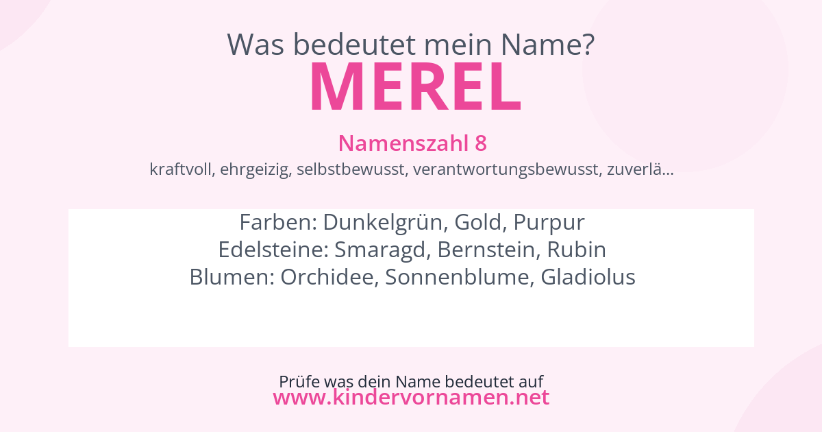 Was bedeutet der Name Merel?