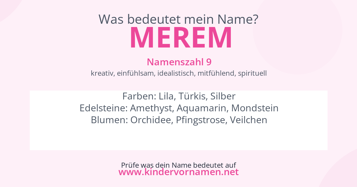 Was bedeutet der Name Merem?