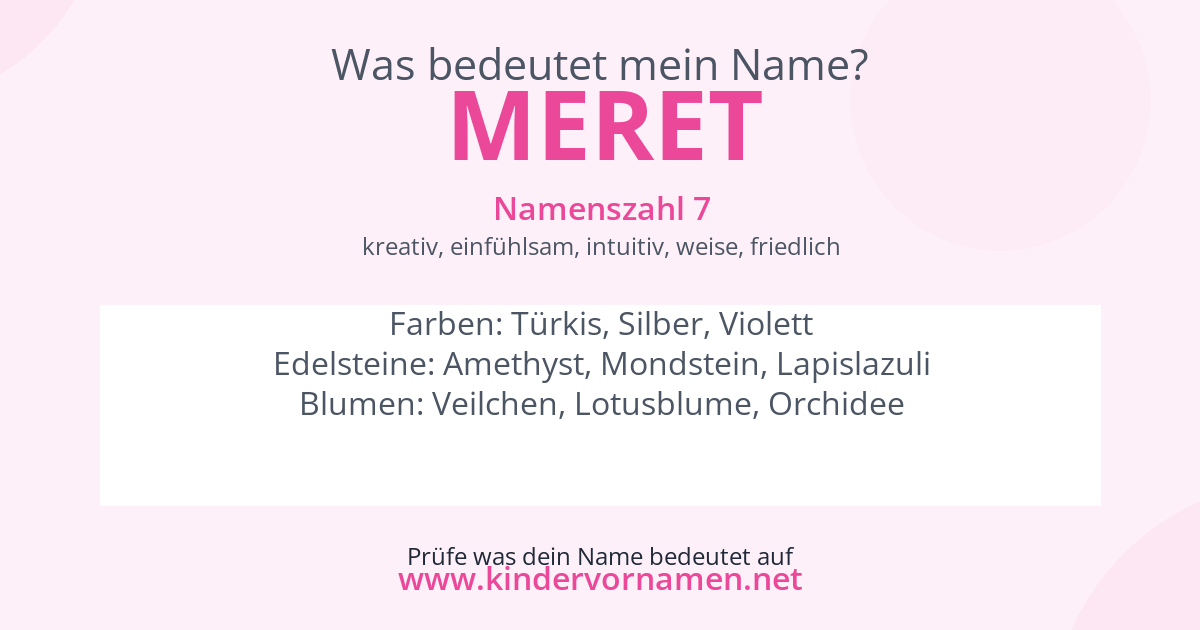 Was bedeutet der Name Meret?