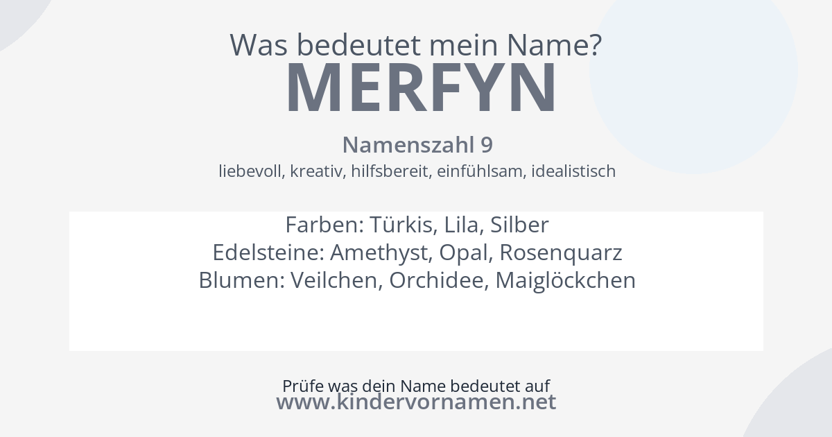 Was bedeutet der Name Merfyn?