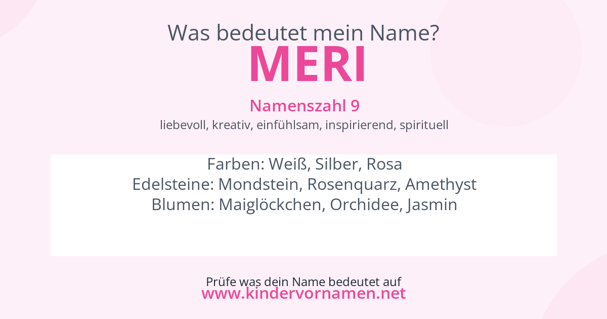Was bedeutet der Name Meri?