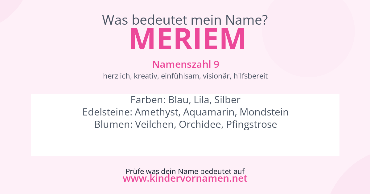 Was bedeutet der Name Meriem?