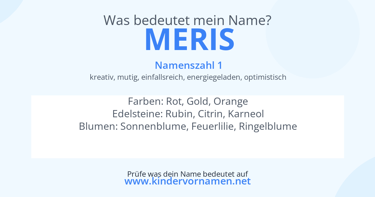 Was bedeutet der Name Meris?