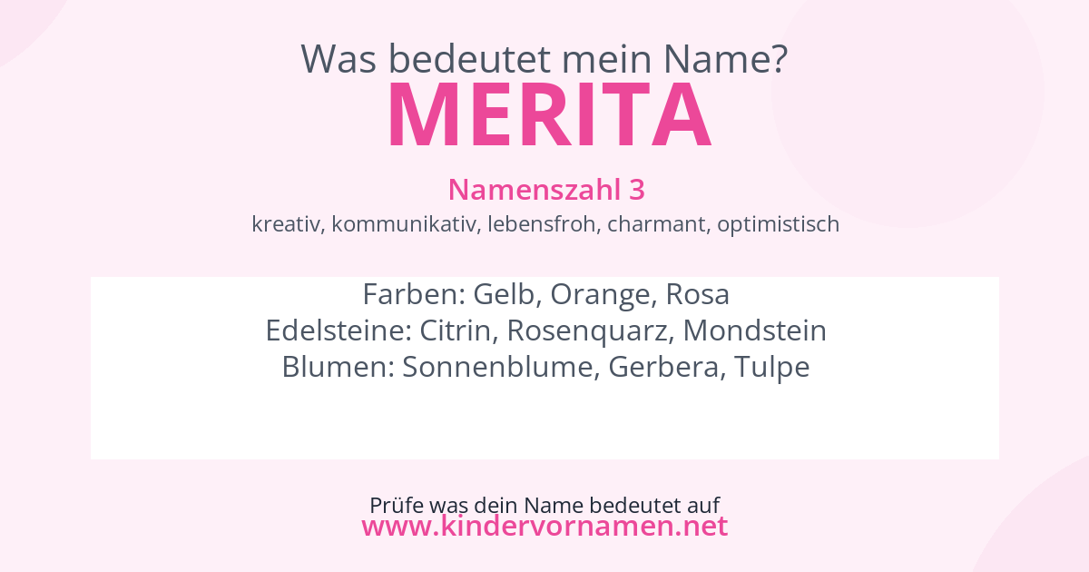 Was bedeutet der Name Merita?