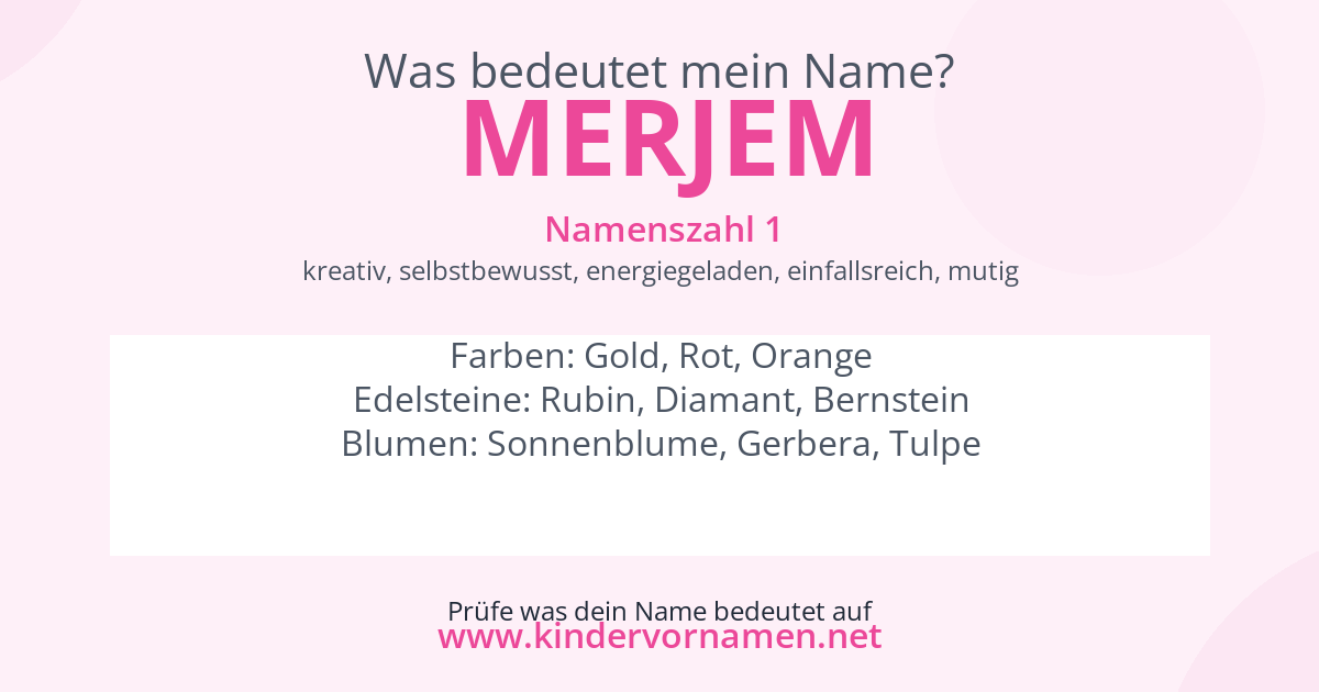 Was bedeutet der Name Merjem?