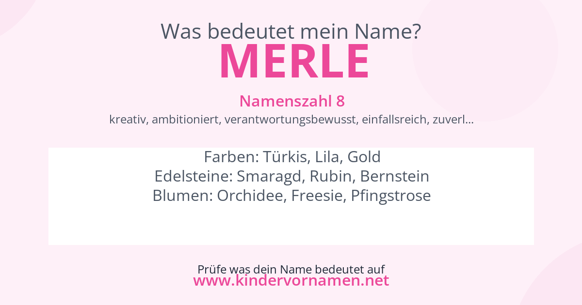 Was bedeutet der Name Merle?