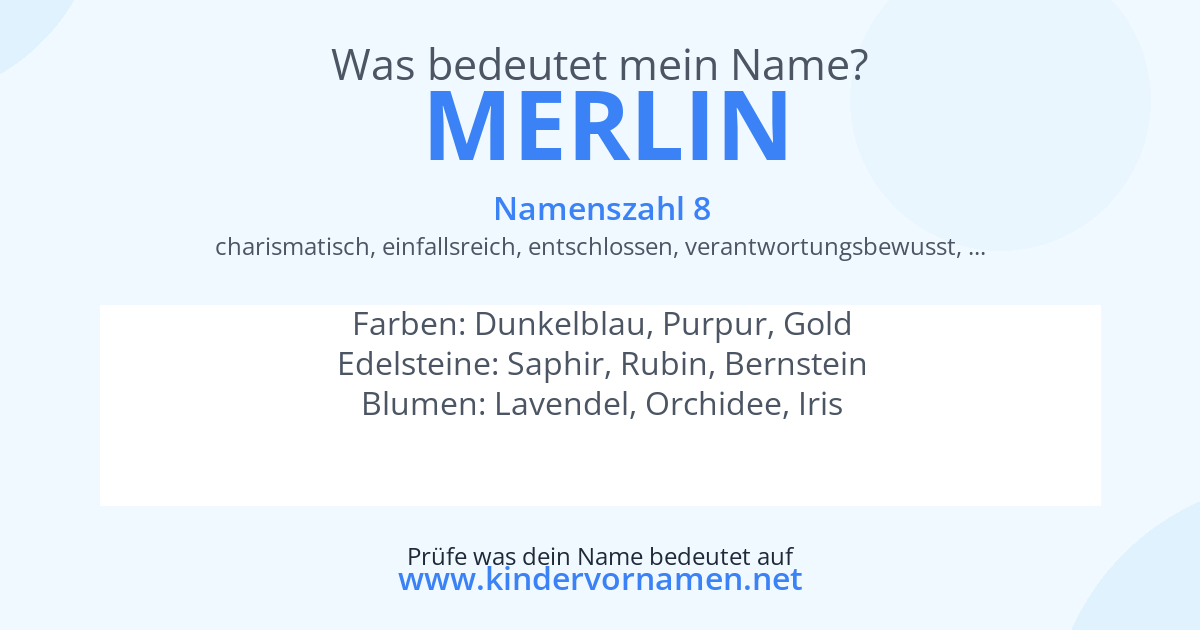Was bedeutet der Name Merlin?