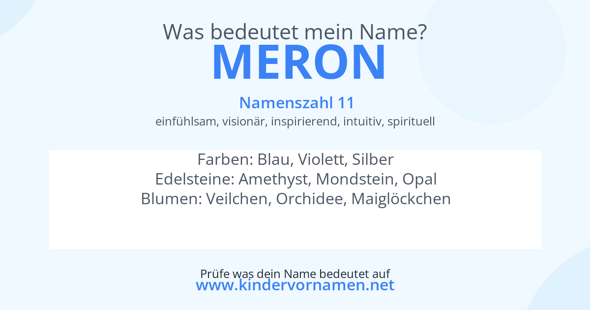 Was bedeutet der Name Meron?