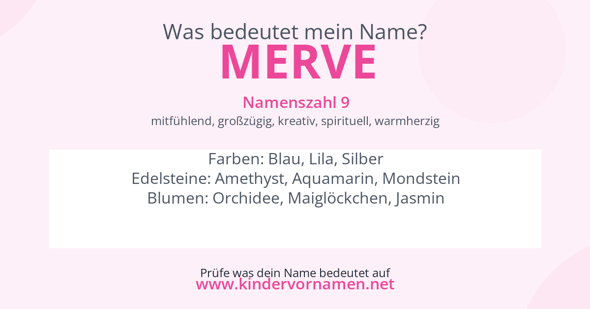 Was bedeutet der Name Merve?
