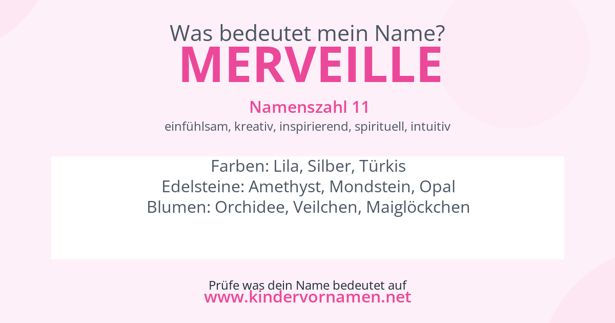 Was bedeutet der Name Merveille?