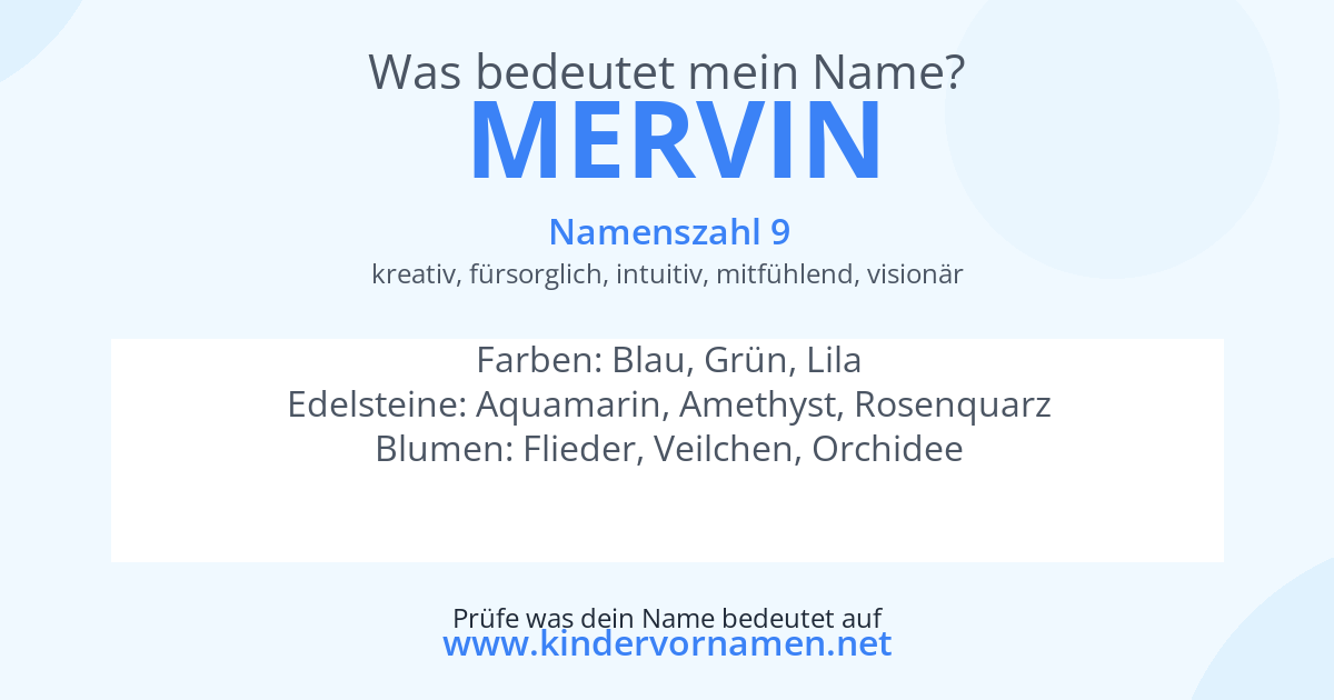 Was bedeutet der Name Mervin?