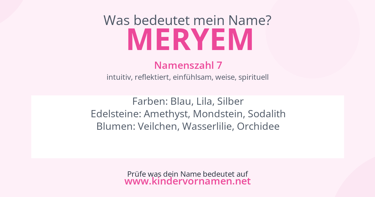 Was bedeutet der Name Meryem?
