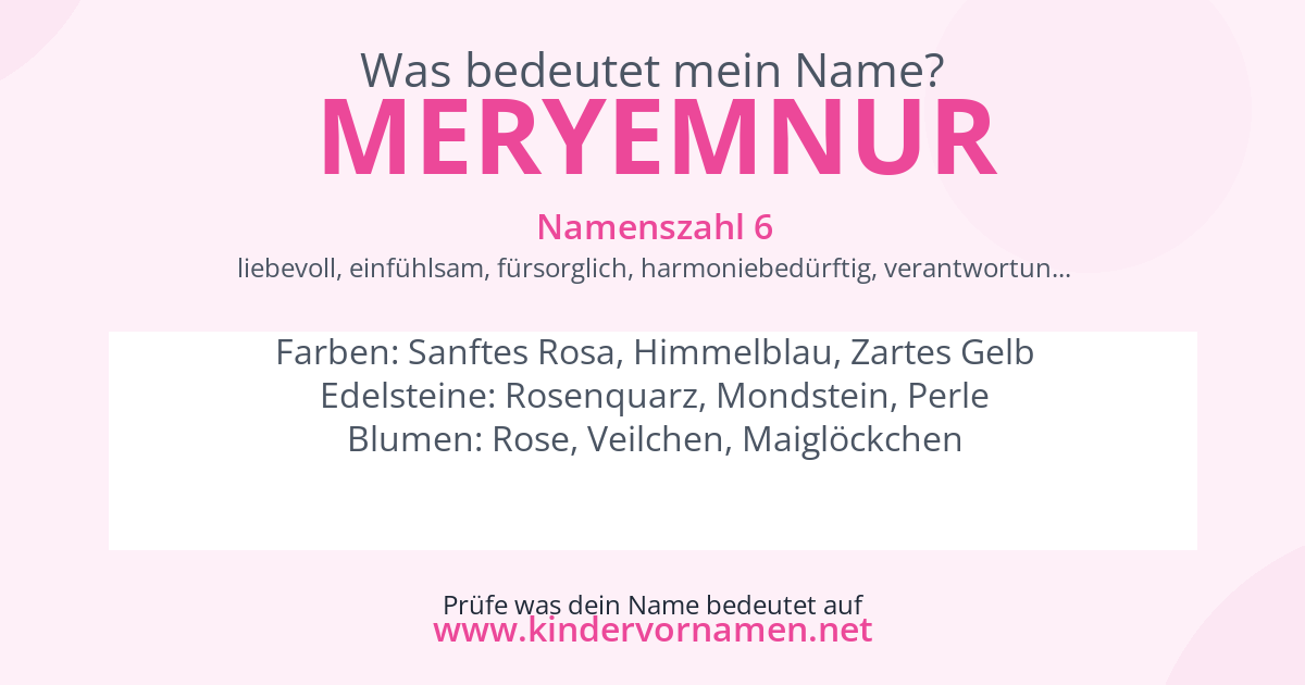 Was bedeutet der Name Meryemnur?