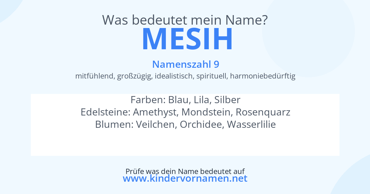 Was bedeutet der Name Mesih?