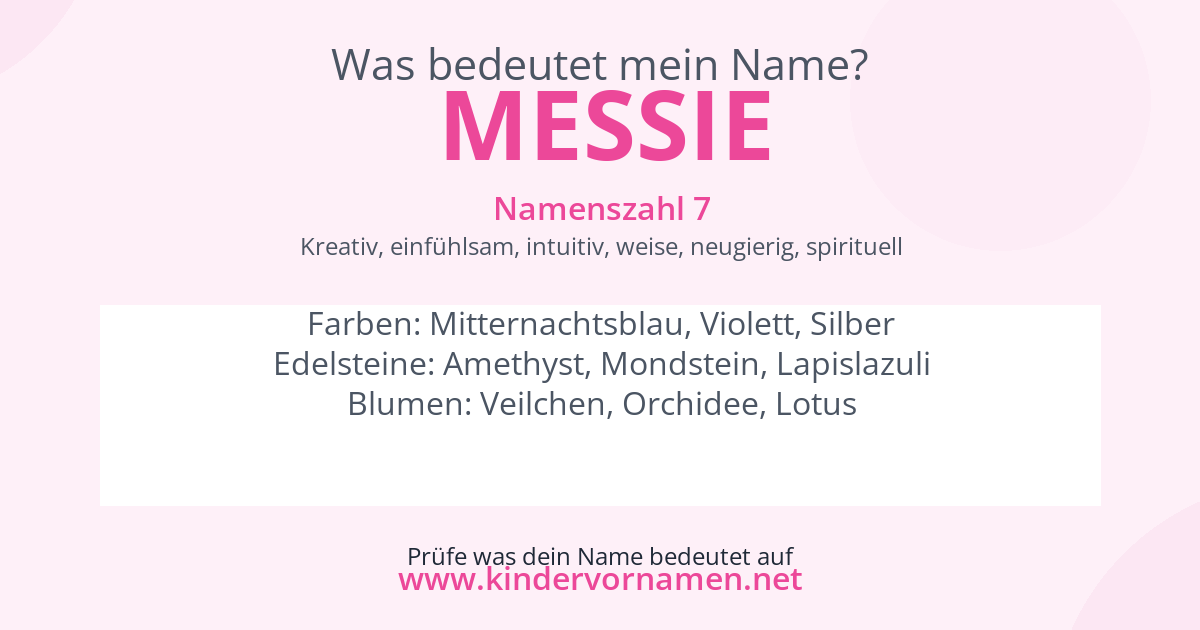 Was bedeutet der Name Messie?