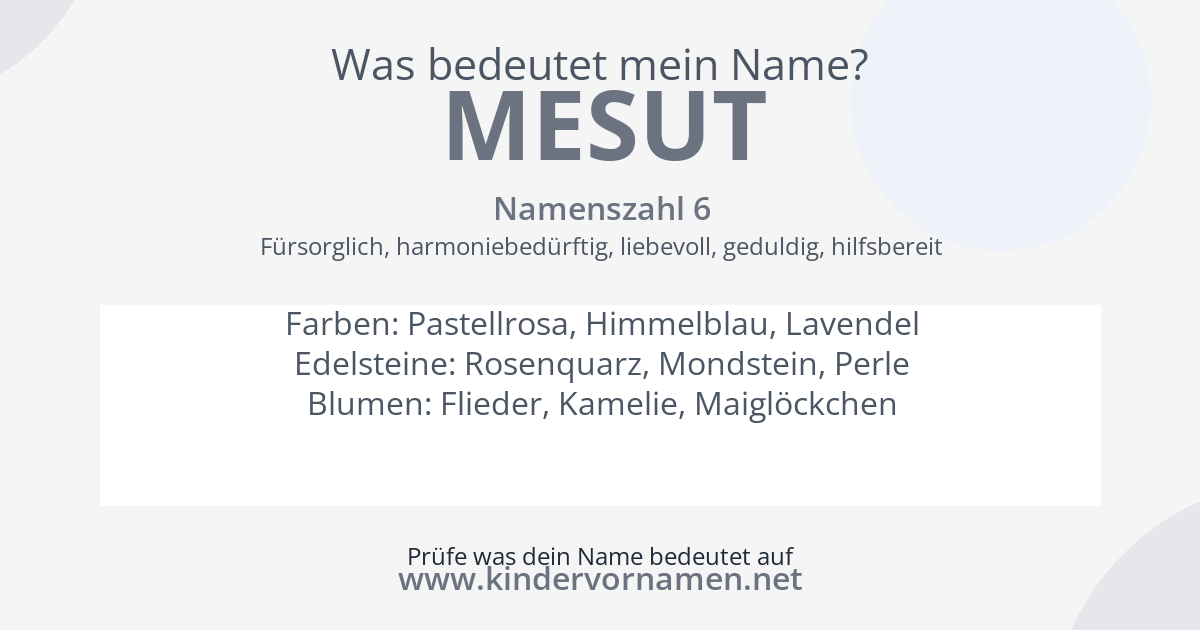 Was bedeutet der Name Mesut?