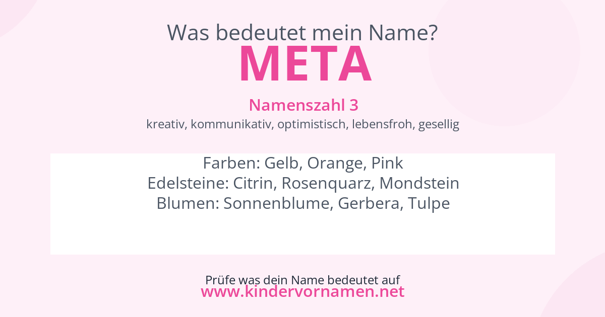 Was bedeutet der Name Meta?