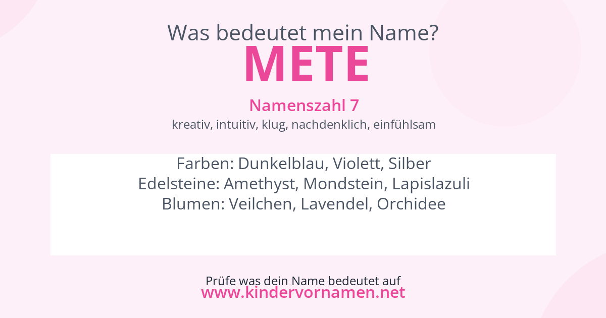 Was bedeutet der Name Mete?