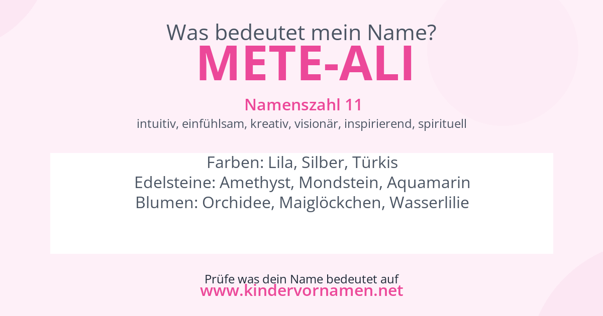 Was bedeutet der Name Mete-Ali?