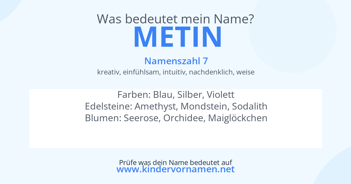 Was bedeutet der Name Metin?