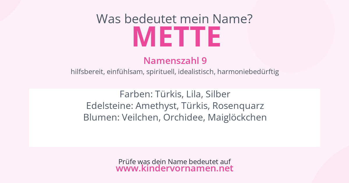 Was bedeutet der Name Mette?