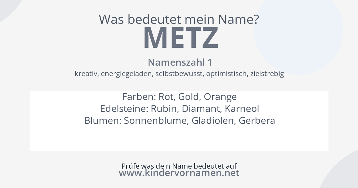 Was bedeutet der Name Metz?