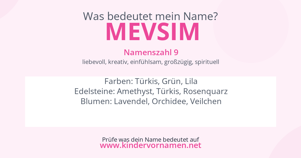 Was bedeutet der Name Mevsim?