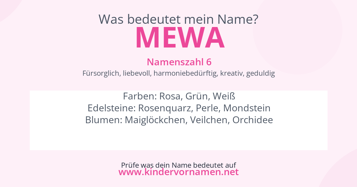 Was bedeutet der Name Mewa?